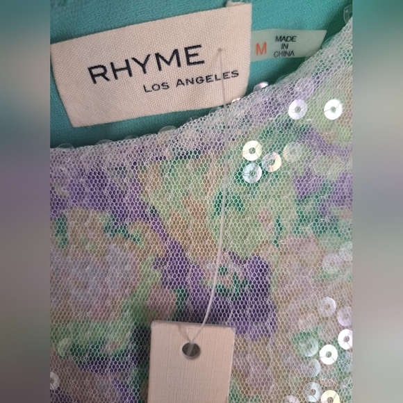 Rhyme Los Angeles Sequin Fully Lined Dress Sz Meduim NWT - Picture 4 of 6